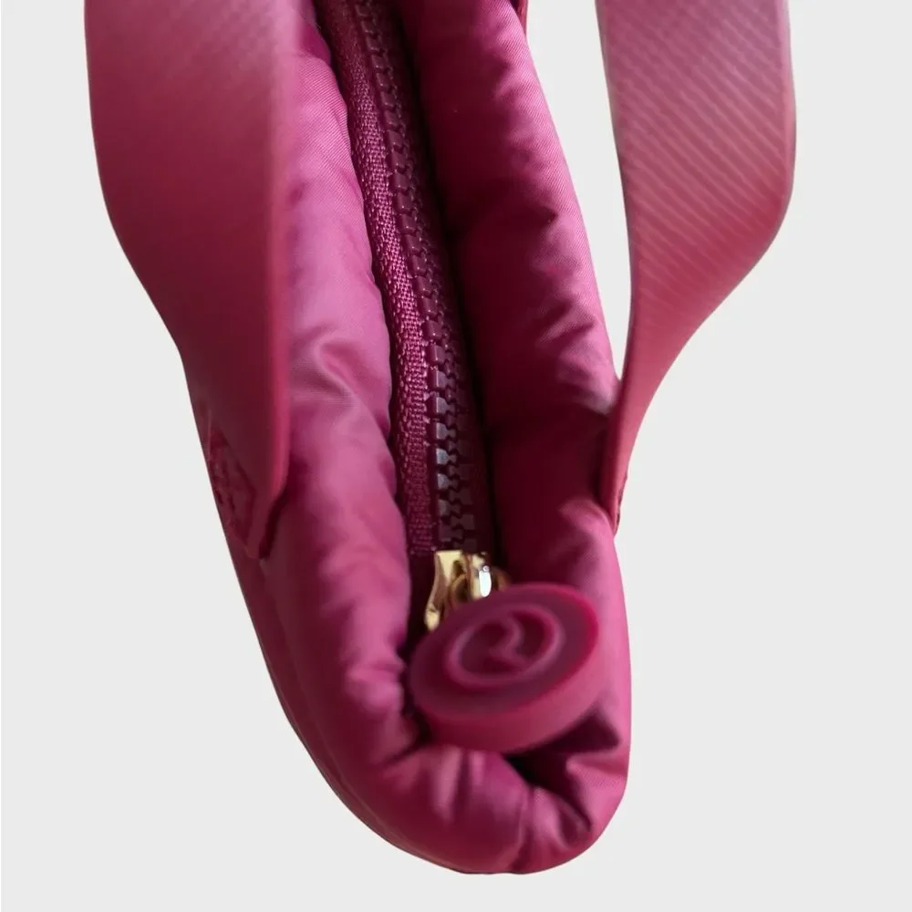 Rare Beauty Mini Puffy Traveler Tote Keychain Rich Berry NIP